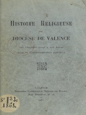 cover image of Histoire religieuse du diocèse de Valence